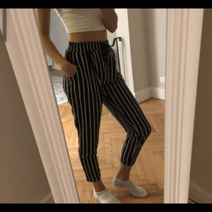 Vertical striped taper leg pants S